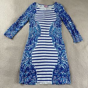 Lilly Pulitzer Womens Moon Jellies Stripe Nila Dress Sz XS Nautical Knee Length